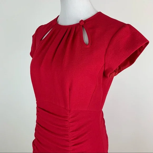 Nanette Lepore Pink Ruched Dress Sz 8 - Picture 5 of 13